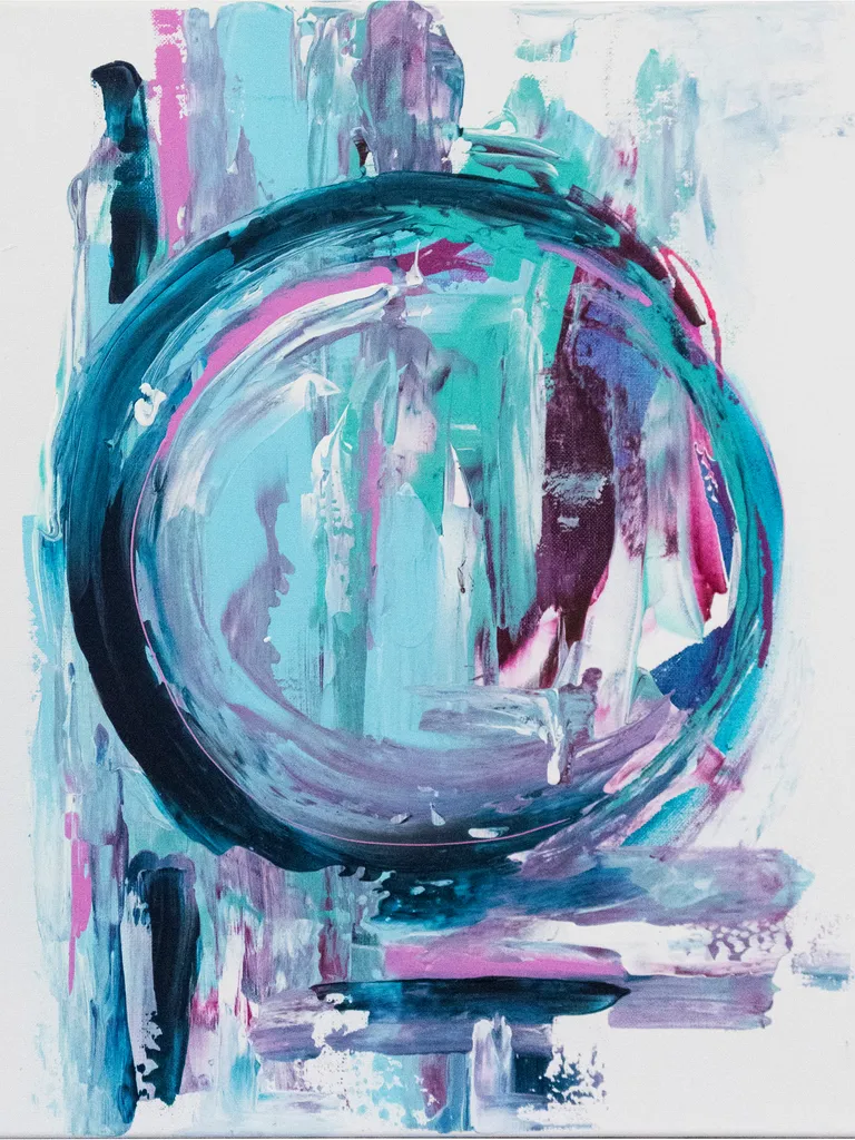 Abstrakter Kreis | Abstrakte Acrylkunst auf Leinwand