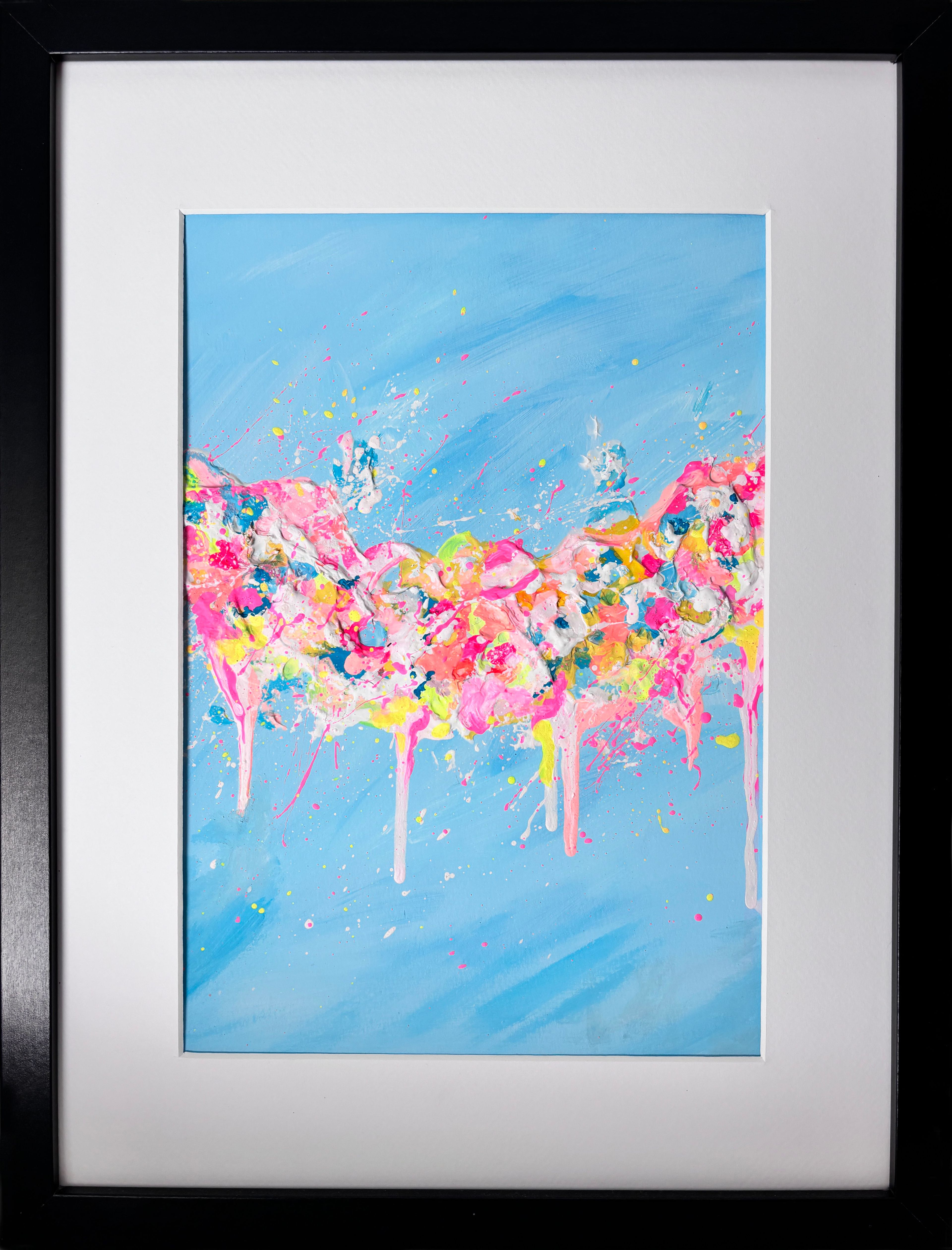 Tanz der Farben | Abstrakte Acrylkunst auf Leinwand inklusive Rahmen und Passepartout
