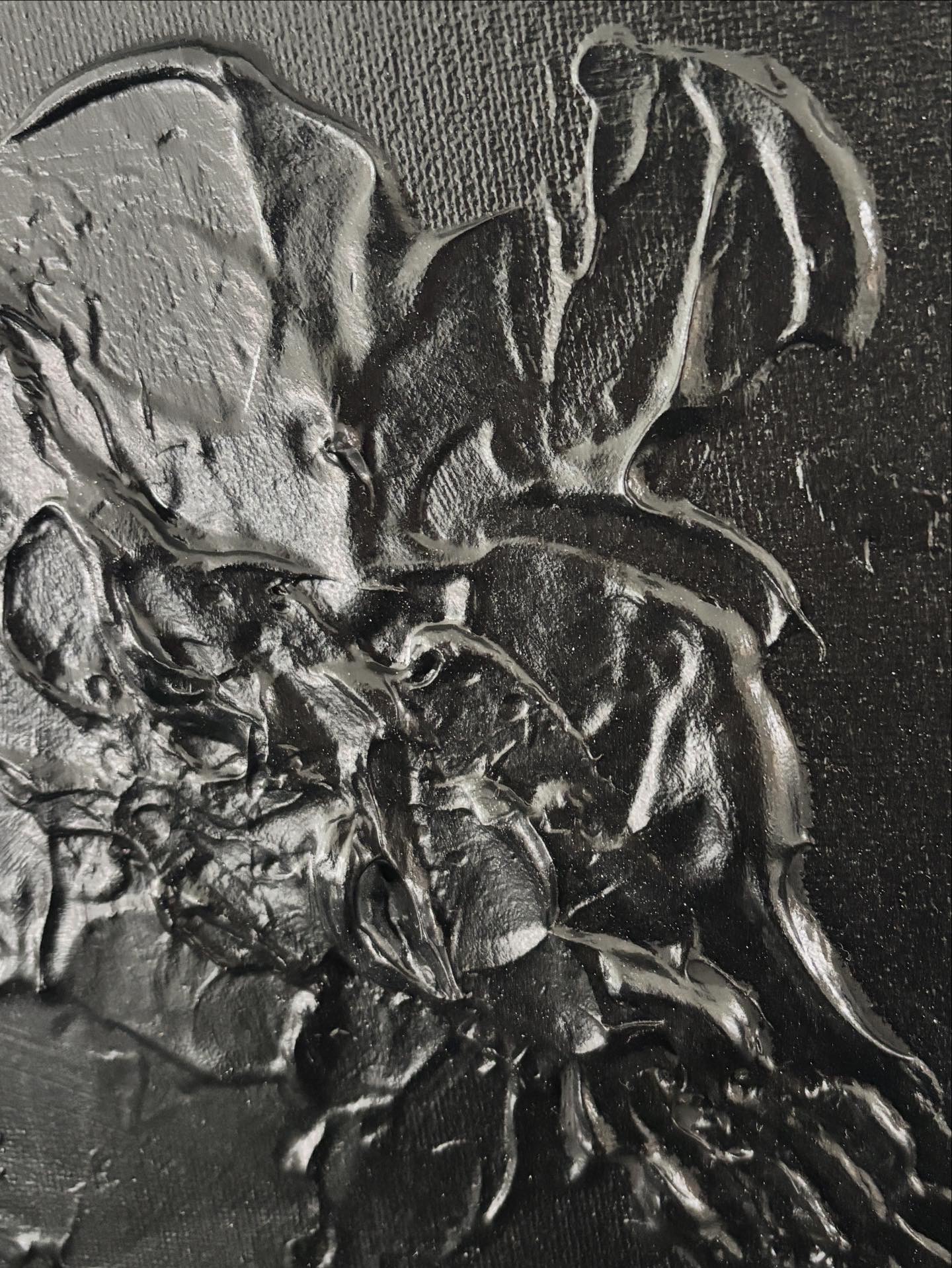Simply Black I | Schwarzes Acrylbild - Detail 1